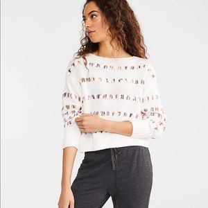 LOU & GREY RAINBOWSTITCH CROPPED SWEATER